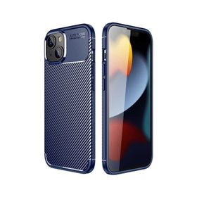 Teleplus Apple iPhone 14 Negro Karbon Dokulu Silikon Siyah Kılıf