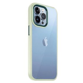 Teleplus Apple iPhone 14 Pro Max Renkli Bumper Hybrid Krom Silikon Yeşil Kılıf