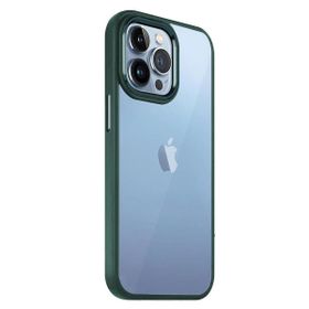 Teleplus Apple iPhone 14 Pro Max Renkli Bumper Hybrid Krom Silikon Yeşil Kılıf