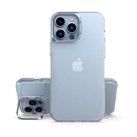 Teleplus Apple iPhone 14 Pro Max Skuba PC Sert Standlı Silikon Pembe Altın Kılıf