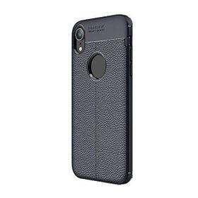 Teleplus Apple iPhone XR Deri Dokulu Gri Silikon Kılıf