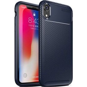 Teleplus Apple iPhone XR Ultra Soft Negro Karbon Lacivert Silikon Kılıf