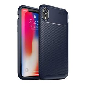 Teleplus Apple iPhone XR Ultra Soft Negro Karbon Lacivert Silikon Kılıf