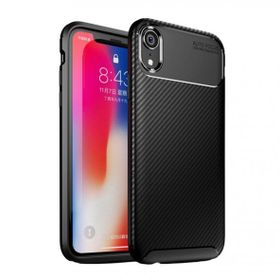 Teleplus Apple iPhone XR Ultra Soft Negro Karbon Lacivert Silikon Kılıf