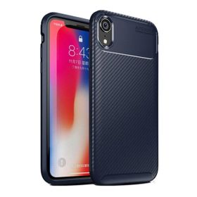 Teleplus Apple iPhone XR Ultra Soft Negro Karbon Lacivert Silikon Kılıf