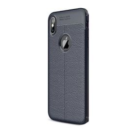 Teleplus Apple iPhone XS Max Deri Dokulu Siyah Silikon Kılıf