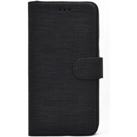 Teleplus General Mobile GM 21 Pro Kumaş Standlı Cüzdan Siyah Kılıf