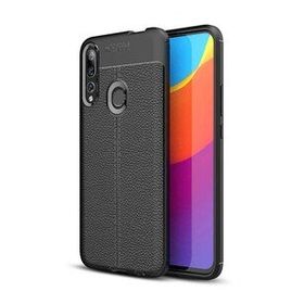 Teleplus Honor 9X Deri Dokulu Siyah Silikon Cep Telefonu Kılıf