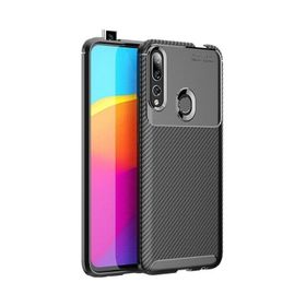 Teleplus Honor 9X Negro Karbon Desenli Kahverengi Silikon Cep Telefonu Kılıf