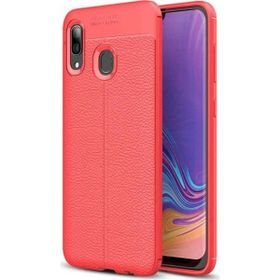 Teleplus Huawei Honor 8C Deri Dokulu Kırmızı Silikon Kılıf