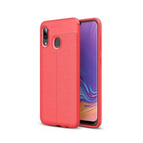 Teleplus Huawei Honor 8C Deri Dokulu Kırmızı Silikon Kılıf