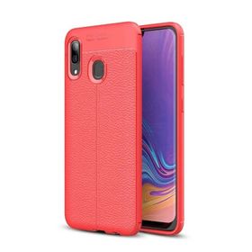 Teleplus Huawei Honor 8C Deri Dokulu Kırmızı Silikon Kılıf