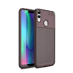 Teleplus Huawei Honor 8C Negro Karbon Kahverengi Silikon Kılıf