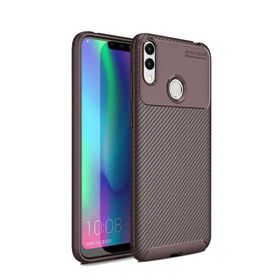 Teleplus Huawei Honor 8C Negro Karbon Kahverengi Silikon Kılıf
