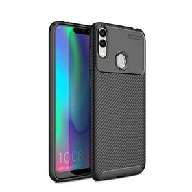 Teleplus Huawei Honor 8C Negro Karbon Kahverengi Silikon Kılıf