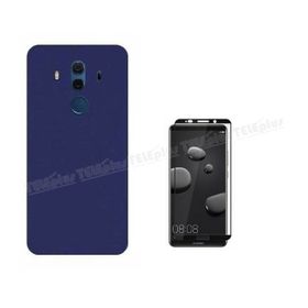 Teleplus Huawei Mate 10 Pro İmax Kamera Koruma Lacivert Silikon Kılıf ve Tam Kapatan Cam