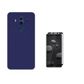 Teleplus Huawei Mate 10 Pro İmax Kamera Koruma Lacivert Silikon Kılıf ve Tam Kapatan Cam