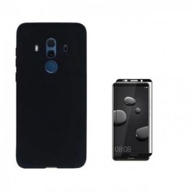 Teleplus Huawei Mate 10 Pro İmax Kamera Koruma Lacivert Silikon Kılıf ve Tam Kapatan Cam