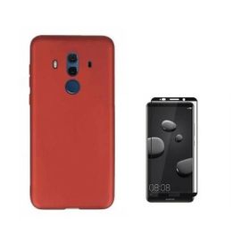 Teleplus Huawei Mate 10 Pro İmax Kamera Koruma Lacivert Silikon Kılıf ve Tam Kapatan Cam