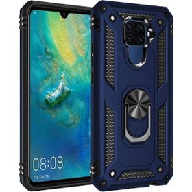 Teleplus Huawei Mate 30 Lite Vega Yüzüklü Tank Kapak Lacivert Nano Ekran Koruyucu Cep Telefonu Kılıfı