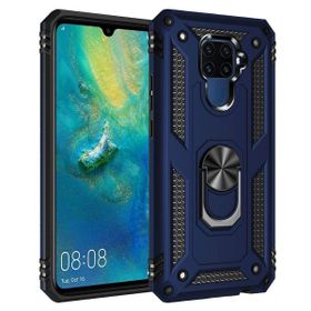 Teleplus Huawei Mate 30 Lite Vega Yüzüklü Tank Kapak Lacivert Nano Ekran Koruyucu Cep Telefonu Kılıfı