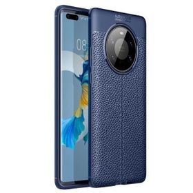 Teleplus Huawei Mate 40 Pro Deri Dokulu Niss Lacivert Silikon Cep Telefonu Kılıf