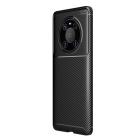 Teleplus Huawei Mate 40 Pro Karbon Dokulu Negro Lacivert Silikon Cep Telefonu Kılıf
