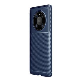 Teleplus Huawei Mate 40 Pro Karbon Dokulu Negro Lacivert Silikon Cep Telefonu Kılıf