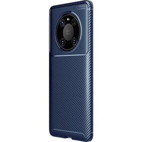 Teleplus Huawei Mate 40 Pro Karbon Dokulu Negro Tam Kapatan Ekran Koruyucu Lacivert Silikon Cep Telefonu Kılıf
