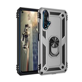 Teleplus Huawei Nova 5T Vega Yüzüklü Tank Kapak Gümüş Nano Ekran Koruyucu Cep Telefonu Kılıfı
