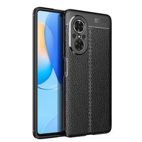 Teleplus Huawei Nova 9 SE Kamera Korumalı Deri Dokulu Niss Silikon Lacivert Kılıf