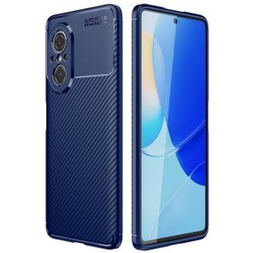 Teleplus Huawei Nova 9 SE Kamera Korumalı Negro Karbon Silikon Lacivert Kılıf