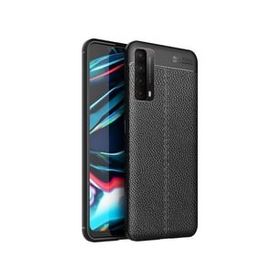 Teleplus Huawei P Smart 2021 Deri Dokulu Lacivert Nano Ekran Koruyucu Silikon Cep Telefonu Kılıf