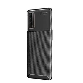 Teleplus Huawei P Smart 2021 Negro Karbon Kahverengi Silikon Cep Telefonu Kılıf