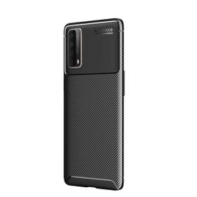 Teleplus Huawei P Smart 2021 Negro Karbon Kahverengi Silikon Cep Telefonu Kılıf