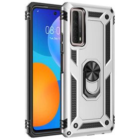 Teleplus Huawei P Smart 2021 VEGA YÜZÜKLÜ Çift Katmanlı Tank Kapak-Kırmızı Kılıf