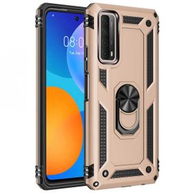 Teleplus Huawei P Smart 2021 VEGA YÜZÜKLÜ Çift Katmanlı Tank Kapak + NANO EKRAN KORUYUCU-Lacivert Kılıf