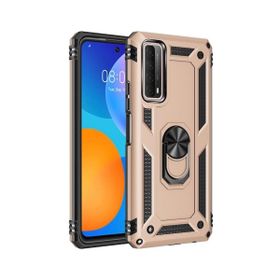 Teleplus Huawei P Smart 2021 Vega Yüzüklü Standlı Tank Kapak Nano Ekran Koruyucu Siyah Kılıf