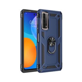 Teleplus Huawei P Smart 2021 Vega Yüzüklü Standlı Tank Kapak Nano Ekran Koruyucu Siyah Kılıf