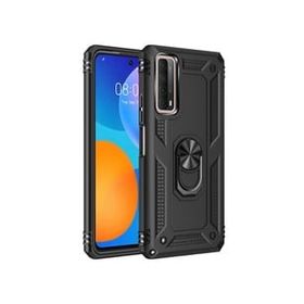 Teleplus Huawei P Smart 2021 Vega Yüzüklü Standlı Tank Kapak Nano Ekran Koruyucu Siyah Kılıf