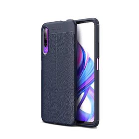 Teleplus Huawei P Smart Pro Deri Dokulu Silikon Lacivert Nano Ekran Koruyucu Cep Telefonu Kılıfı