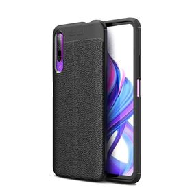 Teleplus Huawei P Smart Pro Deri Dokulu Silikon Lacivert Nano Ekran Koruyucu Cep Telefonu Kılıfı