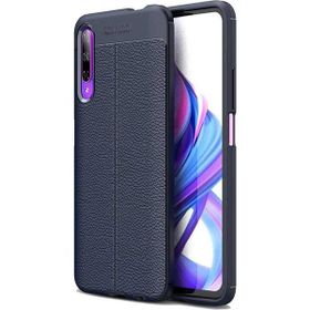 Teleplus Huawei P Smart Pro Deri Dokulu Silikon Lacivert Nano Ekran Koruyucu Cep Telefonu Kılıfı