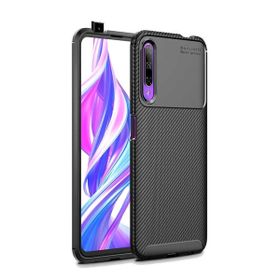 Teleplus Huawei P Smart Pro Kahverengi Negro Karbon Dokulu Silikon Kılıf