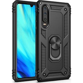 Teleplus Huawei P Smart Pro Siyah Vega Yüzüklü Tank Kapak Kılıf+Nano Ekran Koruyucu