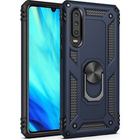 Teleplus Huawei P Smart Pro Siyah Vega Yüzüklü Tank Kapak Kılıf+Nano Ekran Koruyucu