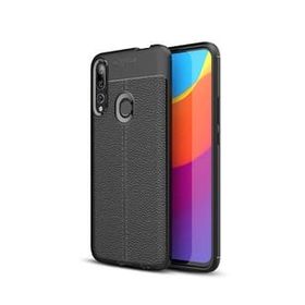 Teleplus Huawei P Smart Z Deri Dokulu Nano Ekran Koruyucu Siyah Silikon Kılıf