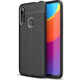Teleplus Huawei P Smart Z Deri Dokulu Siyah Silikon Kılıf