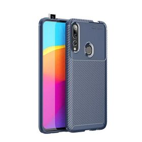 Teleplus Huawei P Smart Z Negro Karbon Desenli Nano Ekran Koruyucu Lacivert Silikon Kılıf