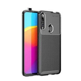 Teleplus Huawei P Smart Z Negro Karbon Desenli Nano Ekran Koruyucu Lacivert Silikon Kılıf